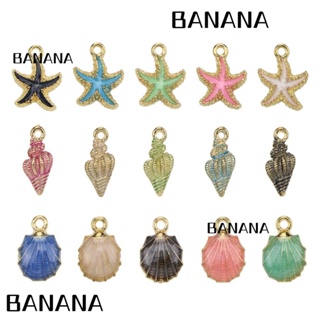 Banana1 จี้รูปเปลือกหอยสังข์ ปลาดาว อัลลอย ชุบทอง สําหรับทําเครื่องประดับ สร้อยคอ DIY 30 ชิ้น