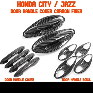 ฝาครอบมือจับประตู คาร์บอนไฟเบอร์ สําหรับ Honda City Jazz 2014- 2020 GM6 1 ชุด 4 ชิ้น