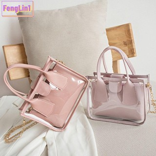 Fengling กระเป๋าสะพายไหล่ กระเป๋าถือ สะพายข้าง แบบใส