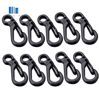 10 ชิ้น / ล็อต Mini SF สปริงกระเป๋าเป้เข็มกลัดปีนเขา Carabiners EDC พวงกุญแจตั้งแคมป์ขวดตะขอพาราคอร์ดเอาตัวรอดเกียร์ - สีดํา