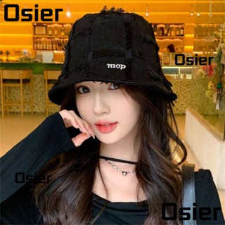 Osier1 หมวกบักเก็ต กันแดด สีพื้น สไตล์ฮิปฮอป สําหรับผู้หญิง