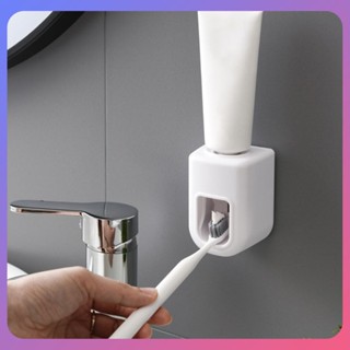 ☛ ที่บีบยาสีฟันอัตโนมัติ Toothpaste Bathroom Toilet Multi-functional Wall Simple Lazy Toothpaste Rack Tools srlive