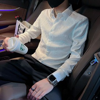 เสื้อเชิ้ตแขนสั้น ปักลาย แบบเป็นทางการ หรูหรา แฟชั่นฤดูใบไม้ผลิ และฤดูใบไม้ร่วง สไตล์เกาหลี สําหรับผู้ชาย 2022