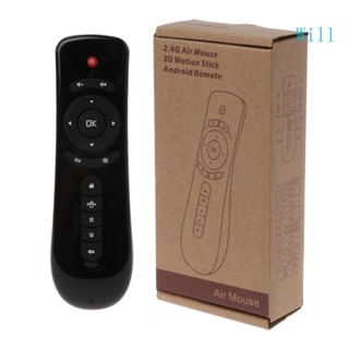 Will Fly Air Mouse T2 รีโมตคอนโทรล 2 4GHz ไร้สาย 3D Gyro Motion Stick สําหรับ 3D Sense Game PC Android TV Box Player