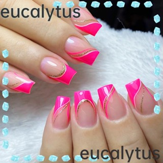 Eucalytus1 เล็บปลอม หัวเหลี่ยม กันน้ํา ถอดออกได้ ยาวปานกลาง เต็มเล็บ สําหรับตกแต่งเล็บผู้หญิง