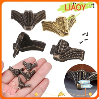 Liaoy ตัวยึดมุม โลหะ สไตล์วินเทจ DIY 4 ชิ้น