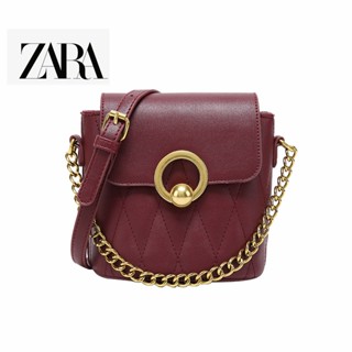 Zara Niche กระเป๋าสะพายไหล่ ทรงบักเก็ต ขนาดเล็ก ปักลาย สําหรับผู้หญิง