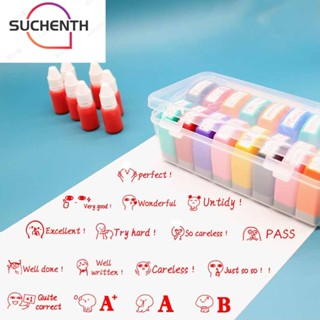 Suchenth แสตมป์ตรายาง ภาษาอังกฤษ ไวต่อแสง ของเล่นสําหรับเด็กนักเรียน สมุดภาพ สอน