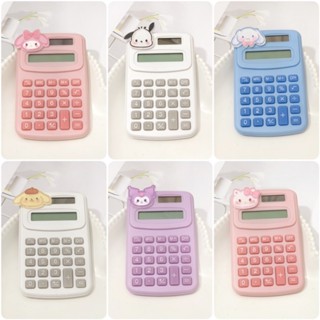 Sanrio เครื่องคิดเลข แบบพกพา ลายการ์ตูนเฮลโลคิตตี้ เมโลดี้ ซินนาม่อนโรล เครื่องคิดเลขพลังงาน อุปกรณ์การเรียน เครื่องเขียน ของขวัญสําหรับนักเรียนหญิง