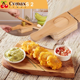 Cvmax เครื่องทํากล้วย สแมชเชอร์ ถ้วยหินไม้ สีเขียว หินกรอบ PlantainS