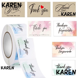 Karen สติกเกอร์ซีล ลาย Thank You สําหรับตกแต่งบรรจุภัณฑ์ 350 ชิ้น ต่อม้วน