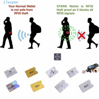 Expen ที่ใส่บัตร RFID ป้องกัน RFID เครื่องอ่านล็อค NFC สีทอง ใช้ซ้ําได้ สไตล์เกาหลี สีเงิน กลางแจ้ง 10 ชิ้น