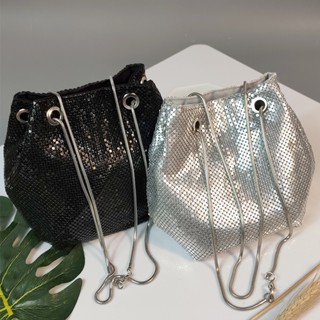 Spot second hair# sequin bucket bag summer small bag womens Korean style bucket bag flash Diamond crossbody chain portable shoulder bag 8.cc