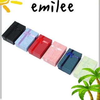 Emilee กล่องกระดาษ ทรงสี่เหลี่ยม สําหรับใส่เครื่องประดับ สร้อยคอ แหวน 1 6 ชิ้น