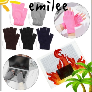 Emilee ถุงมือไฟฟ้า แบบครึ่งนิ้ว สีพื้น