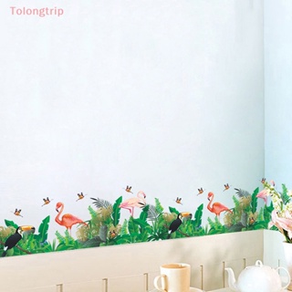 Tolongtrip&gt; สติกเกอร์ติดผนัง ลายฟลามิงโก้ ผีเสื้อ สําหรับตกแต่งบ้าน diy