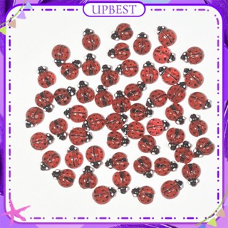 50pcs Nail Art Mini Cartoon Small Insect Series Jewelry Colorful Seven Star Ladybug Shape Resin Nail Decoration Manicure Tool For Nail Shop 4 Designs UPBEST