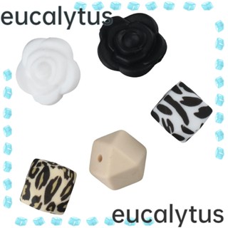 Eucalytus1 ลูกปัดซิลิโคน ลายเสือดาว หลายสี 12 มม. 102 ชิ้น สร้อยคอ