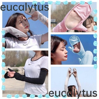 Eucalytus1 ถุงมือกันแดด ผ้าเรยอน ป้องกันรังสียูวี แบบสั้น สําหรับเล่นกีฬากลางแจ้ง