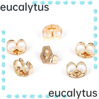 Eucalytus1 แผ่นต่างหูสตั๊ด ชุบเงินสเตอร์ลิง แบบเปลี่ยน กันแพ้ สีทอง