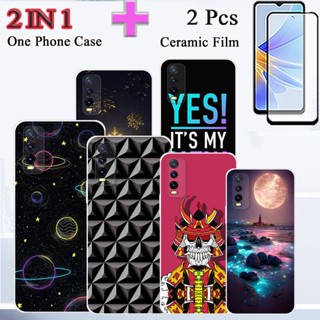 2 IN 1 VIVO Y20 Y20i Y20S Y20SG เคสนิ่ม พร้อมตัวป้องกันเซรามิก หน้าจอโค้ง ฟิล์มนิรภัย