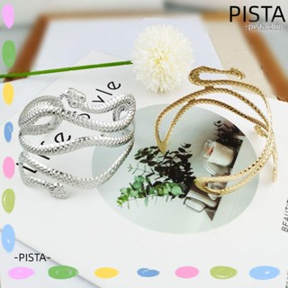 PISTA กําไลข้อมือ แขนงู รูปแบบเรขาคณิต สร้อยข้อมือร่างกาย ปรับได้ แหวนแขน