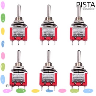 PISTA สวิตช์โยก เปิด ปิด ขนาดเล็ก SPDT 3 ตําแหน่ง 2A 250V สําหรับรถยนต์ 6 ชิ้น