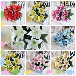 PISTA ช่อดอกลิลลี่ประดิษฐ์ 10 ดอก คุณภาพสูง สําหรับตกแต่งบ้าน DIY