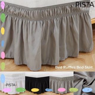 Pista ผ้าโพลีเอสเตอร์ ยืดหยุ่น แต่งระบาย ถอดออกได้ สีพื้น สําหรับเตียงนอน ตกแต่งบ้าน