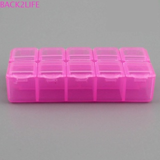 Back2life กล่องพลาสติกใส ทรงสี่เหลี่ยมผืนผ้า สีชมพู สําหรับใส่เครื่องประดับ ลูกปัด ตกปลา