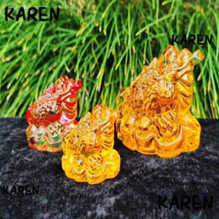 Karen กบฮวงจุ้ย คริสตัล สีทอง สไตล์จีน สร้างสรรค์ สําหรับตกแต่งบ้าน ออฟฟิศ