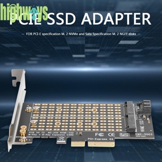 อะแดปเตอร์การ์ดขยาย M.2 NVME เป็น PCIE M+B Key SSD เป็น PCI-E 3.0 X4 SATA [highways.th]