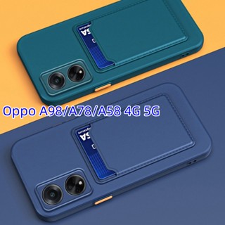 เคสโทรศัพท์ซิลิโคน TPU แบบนิ่ม พร้อมช่องใส่บัตร สําหรับ Oppo A58 A58 A78 NFC A98 A 98 A 78 A 58 OppoA58 4G 5G 2023