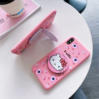 เคสโทรศัพท์มือถือ TPU แบบนิ่ม ลายเฮลโลคิตตี้ พร้อมกระจก สําหรับ Huawei Enjoy 10 9 8 7 Plus NOVA 3 3i 4 5 6 SE Honor 7A 7C 8X 8A 9X 9A 20 20i Y6 Y7 Y9