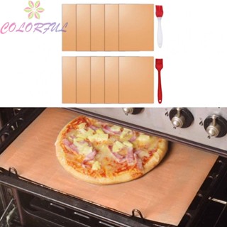 【COLORFUL】Grill Mats BBQ Mats Brass Cooking Garden Glass Fiber Grill Accessories