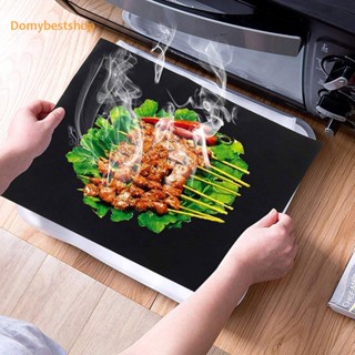 [Domybestshop.th] แผ่นเตาย่างบาร์บีคิว ทนความร้อน สีดํา 40x50 ซม. 2 ชิ้น #