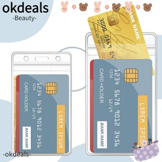 Okdeals คลิปหนีบบัตรเครดิต แนวตั้ง แนวนอน กันน้ํา พลาสติกใส 10 ชิ้น ต่อแพ็ค