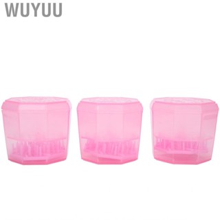 Wuyuu 3pcs Makeup Brush Cleaner Cleaning Box Wet Dry Mixing Sponge