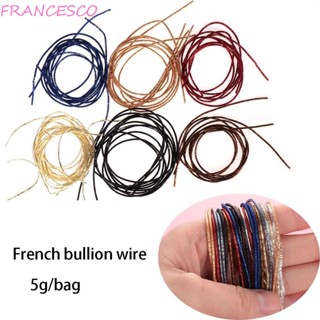 Francesco ด้ายเย็บปักถักร้อย แฮนด์เมด สีเงิน สีทอง DIY