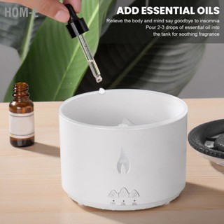 Hom-E Flame Aroma Diffuser Seajelly Atomizing Humidifier Home Spitting Smoke Ring with Light Black Crack 100‑240V