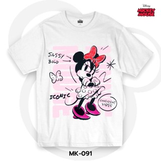 เสื้อยืดผ้าฝ้ายพิมพ์ลายขายดี  เสื้อยืดการ์ตูน มิกกี้เมาส์ ลิขสิทธ์แท้ DISNEY (MK-091)