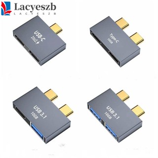 Lacyeszb USB C PD ที่ชาร์จ USB C ตัวผู้ แบบพกพา อุปกรณ์เสริมคอมพิวเตอร์ ฮับแยกสายเคเบิลข้อมูล ฮับเชื่อมต่อขยาย