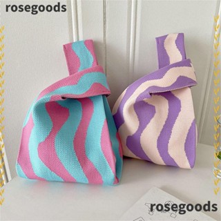 Rosegoods1 กระเป๋าถือ ผ้าถัก แฮนด์เมด สําหรับผู้หญิง