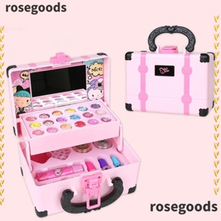 Rosegoods1 ชุดเครื่องสําอางแต่งหน้า ของเล่นแต่งหน้า ปลอดสารพิษ สําหรับเด็กผู้หญิง