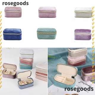 Rosegoods1 กล่องกํามะหยี่ สําหรับใส่เครื่องประดับ แหวน ต่างหู