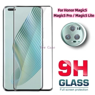 2in1 กระจกนิรภัยกันรอยหน้าจอ ทรงโค้ง สําหรับ Honor Magic5 Pro Lite Magic5Pro Magic5Lite 5G 2023