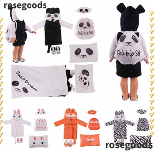 Rosegoods1 ถุงนอน ลายกระต่าย แพนด้า อุปกรณ์เสริม สําหรับตุ๊กตา 6 ชิ้น