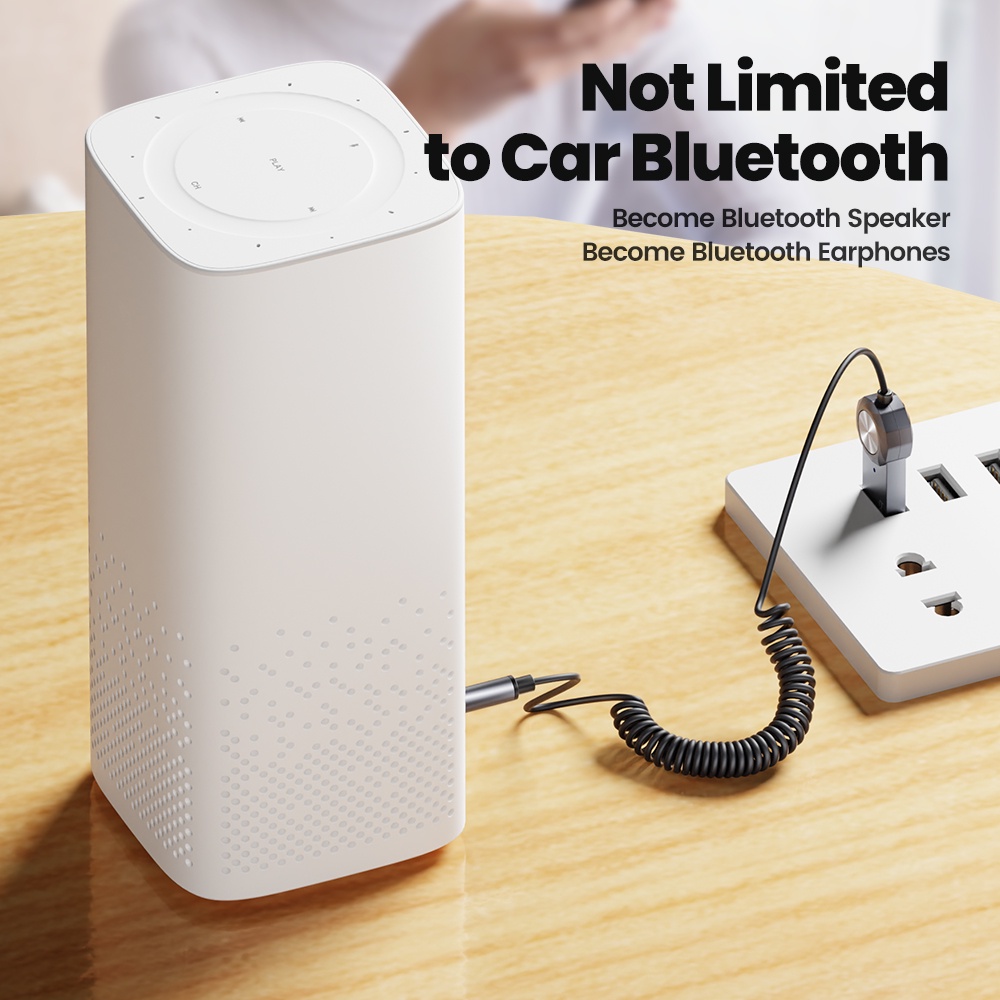Toocki อะแดปเตอร์รับสัญญาณเสียงบลูทูธไร้สาย 5.1 AUX Usb เป็นแจ็คไมโครโฟนแฮนด์ฟรี 3.5 มม. สําหรับรถยนต์