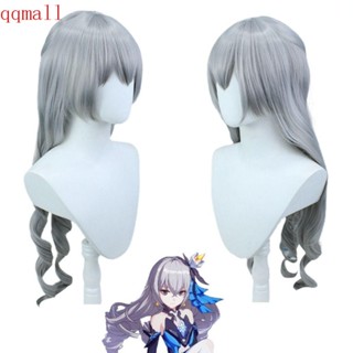 Qqmall Bronya วิกผมคอสเพลย์ วิกผมสังเคราะห์ธรรมชาติ Honkai Star Rail Cos Wig, Sweet Fluffy Wavy Silver Grey Long Curly Wig Role Play