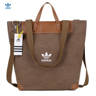 Adidas ของแท้ 100% กระเป๋าสะพายข้าง ทรงโท้ท พิมพ์ลายโลโก้โคลเวอร์ กันน้ํา สําหรับผู้หญิง